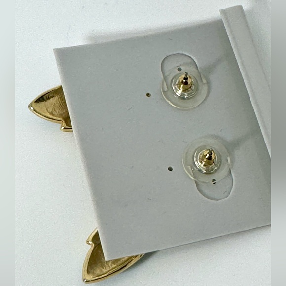 Vintage Lilly’s Blue Green Yellow & Gold Enamel Geometric Dangle Earrings - Picture 5 of 6